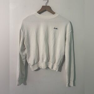 H&M Divided White Basic crew neck cropped  Sweatshirt size  small